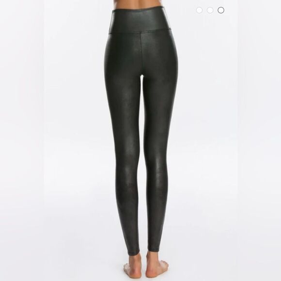 Spanx Faux Leather High-Waisted Legging Black Size Small - Picture 3 of 12